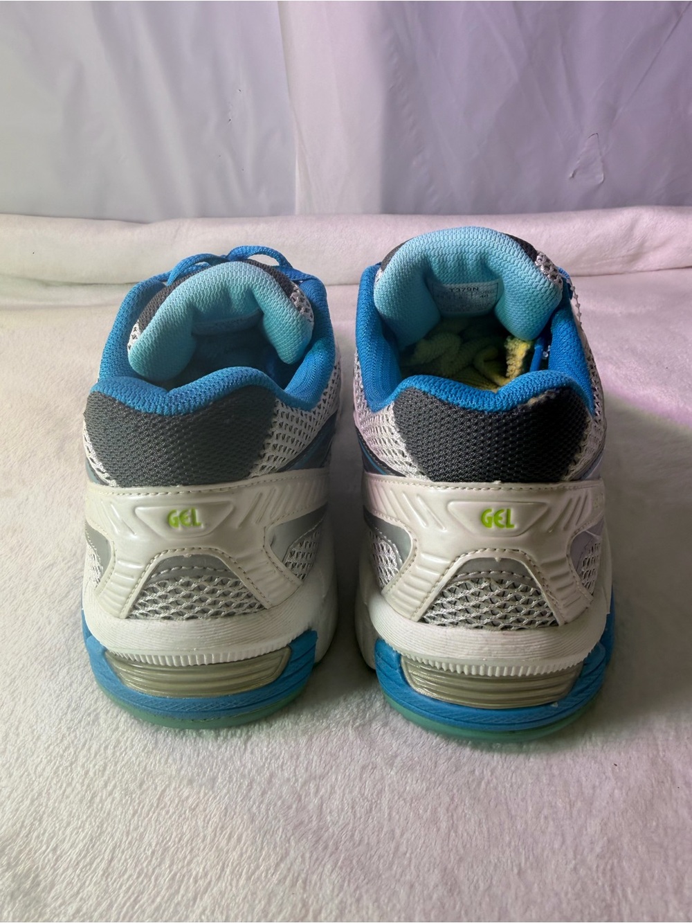 ASICS Women's White and Blue Athletic Running Shoe - Picture 7 of 10